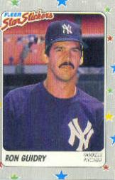 1988 Fleer Stickers Wax Box Baseball Cards       S4      Ron Guidry